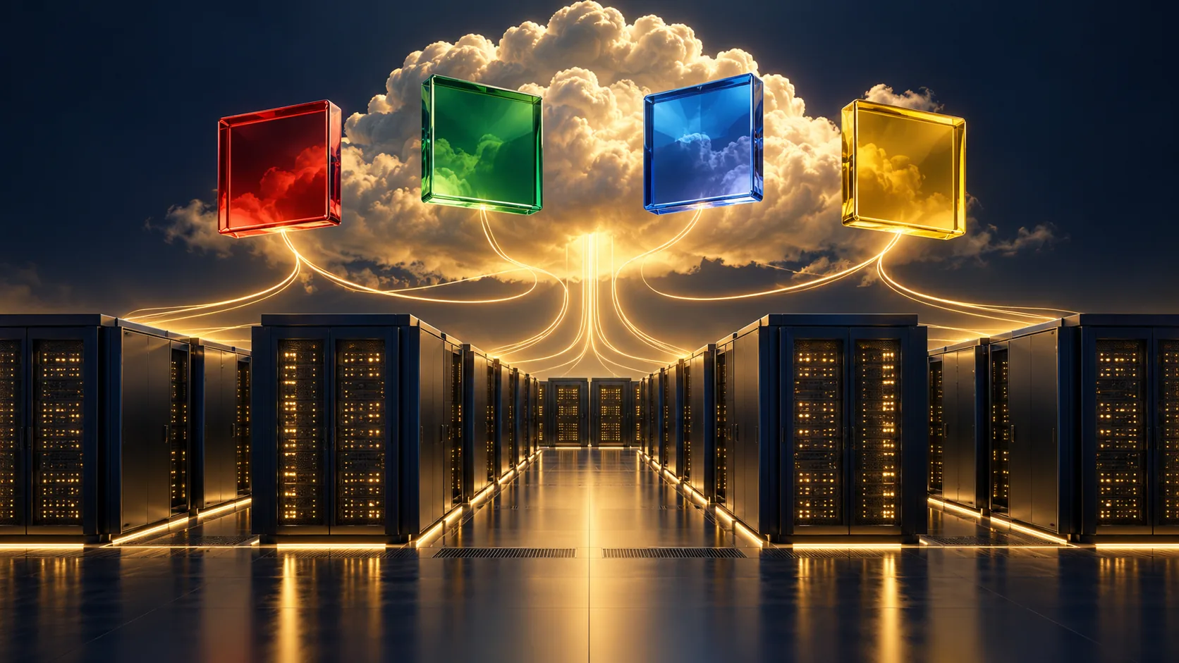 KI-generierte Symbolillustration zum Thema: Microsoft: Starke Cloudzahlen treffen auf einen teuren KI-Ausbau
